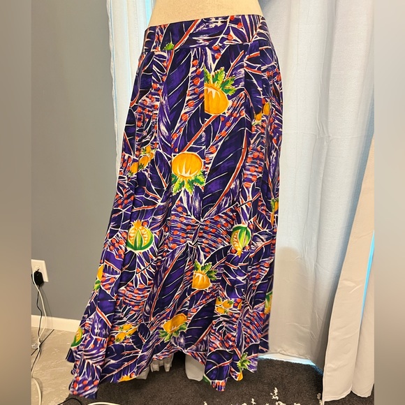 I B FUSSION Other - VINTAGE 90s IB DIFFUSION SILK SKIRT AND BLOUSE SET WOMEN'S SIZE 10 MAXY SKIRT